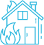 Fire damage restoration icon